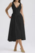 ruched-v-neck-sleeveless-dress-with-pockets OhSoStyled at Sophia's Style-2